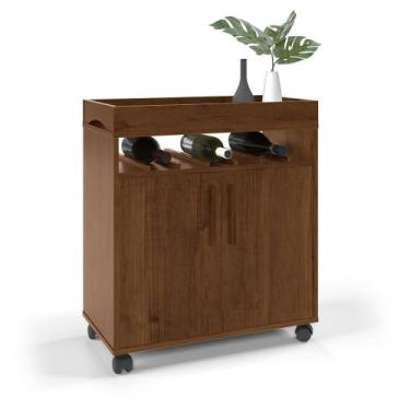 Imagem de Aparador Drink Plus com Rodízios Canela Ofertamo Sala Estar