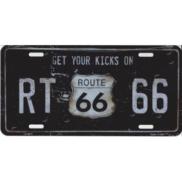 Imagem de Placa de licença Route 66 Get Your Kicks Metal Novelty LP-4671