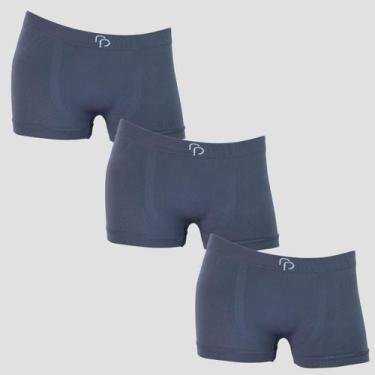 Imagem de Kit 3 Cuecas Infantil RP Sem Costura Lisa Poliéster, 3 chumbo, GG