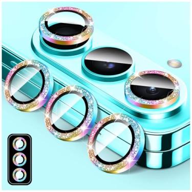 Imagem de LucBuy Protetor de lente de câmera Bling para Samsung Galaxy Z Fold 6, adesivos de filme de cobertura de câmera de vidro temperado, protetor de tela de anel de metal individual de alinhamento