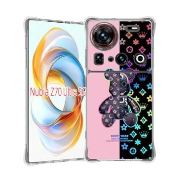 Imagem de jioeuinly Capa compatível com ZTE Nubia Z70 Ultra 5G [proteção espessa de silicone macio][luz refletora colorida] IMDF-JXX