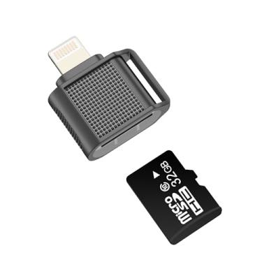 Imagem de Leitor de cartão Lightning para micro SD para iPhone 14 13 12 11 Pro Max adaptador para câmera digital certificado MFi da Apple, transferência de fotos, conector de armazenamento de memória TF para