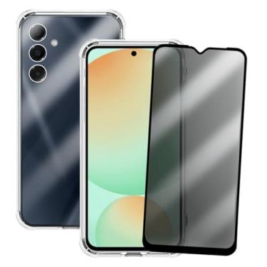 Imagem de Capa Case Capinha Anti Shock para Samsung Galaxy S24 FE e Película 3D Vidro Privacidade Anti Espião