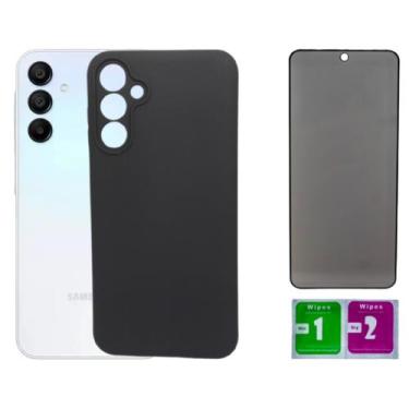 Imagem de Capa Aveludada Preta Para Galaxy A15 M15 + Pel. Privacidade - Mustangs