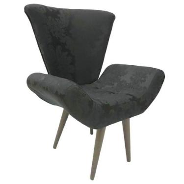 Imagem de Poltrona Decorativa Elegance 75 Preto Medalhão - Sua Casa Decor