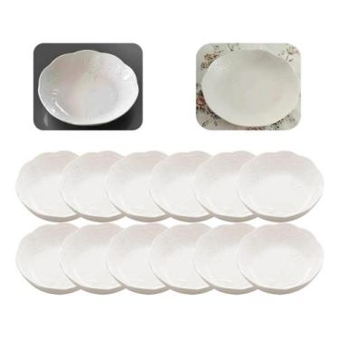 Imagem de Jogo 12 Pratos Fundos De Porcelana Branco New Bone Butterfly Flower Ly