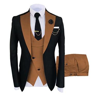 Imagem de Terno Blazer Slim Fit Masculino Separado Um Botão Terno Vestido Casaco Esportivo De Negócios Blazer Colete Pt, E, 4XL