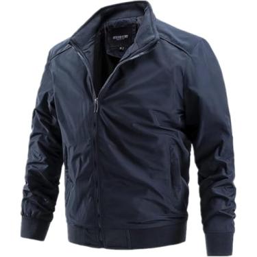 Imagem de Jaquetas Corta-vento Masculinas Esportes Negócios Sólido Simples Slim Fit Jaqueta, Army Green, 4XL