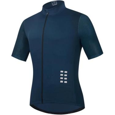Imagem de Camisa De Ciclismo Masculina Camisa De Ciclismo Mtb De Estrada De Verão Manga Curta Tops De Ciclismo Respirável Reflexivo De Alta Visibilidade Roupas De Ciclismo Leve Ao Ar Livre, Black, Aldult~XL
