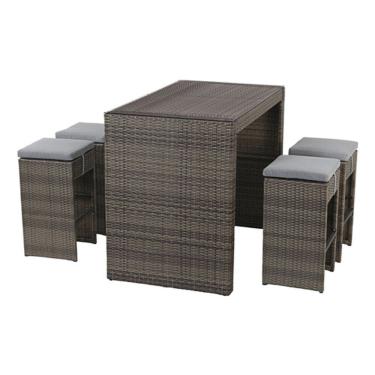 Imagem de Conjunto Alto Vime Rattan Jardim E Varanda 4 Banquetas Mesa