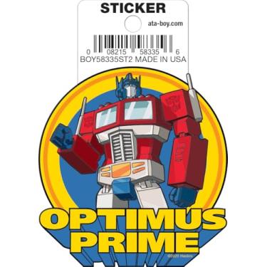 Imagem de Ata-Boy Adesivo Transformers Optimus Prime em corte de matriz azul de 7,6 cm