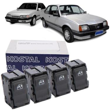 Imagem de Kit 4 Botões Vidro Eletrico Monza 1988 a 1996 Kostal, Interruptor Vidr