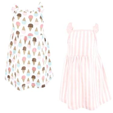Imagem de Luvable Friends Hudson Baby, vestidos sem mangas, pacote com 2, Redemoinho de creme de manteiga, 6-9 Meses