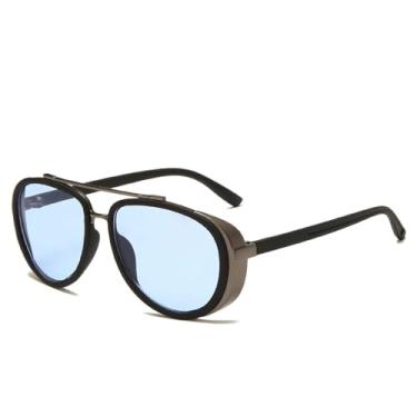 Imagem de Óculos de sol retrô à prova de vento, estilo steampunk, redondo, clássico, UV400, masculino e feminino (C3)