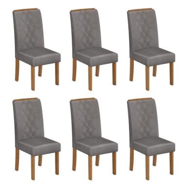 Imagem de Kit 6 Cadeiras para Sala de Jantar Ayla Freijó/ Lunar