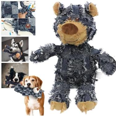 Imagem de Areytrv Brinquedo De Pelúcia Indestrutível Para Cães, Urso Robusto - Brinquedos Mastigação Pesados E Barulhentos, Inquebrável, Amigo Sempre Mastigadores Agressivos (Azul-Marinho, G)
