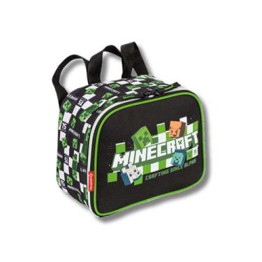 Imagem de Lancheira Térmica Minecraft Crepper Infantil Escolar - Sestini, Verde
