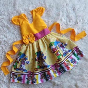 Imagem de Vestido Infantil Temático Simples Patati Patatá Amarelo - act, G
