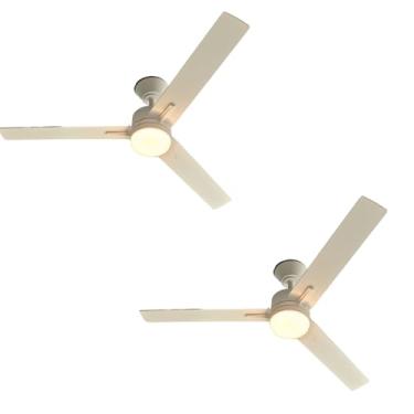 Imagem de KIT 2 Ventilador de Teto Elegant Branco Moderno com LED Multicolor 45W, 6 Velocidades, Controle Remoto e Timer – Ultra Silencioso, Bivolt