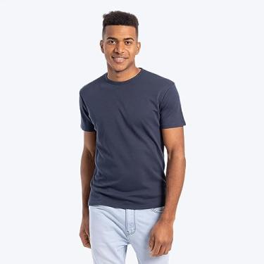 Imagem de ayaecofashion AYA | Camiseta masculina de algodão orgânico Pima | Azul marinho GG, Azul marinho, XG