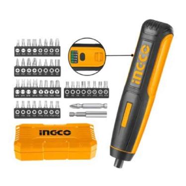 Imagem de Parafusadeira Ingco 1/4 Bateria Íon-Lítio 4V + Bits E Estojo