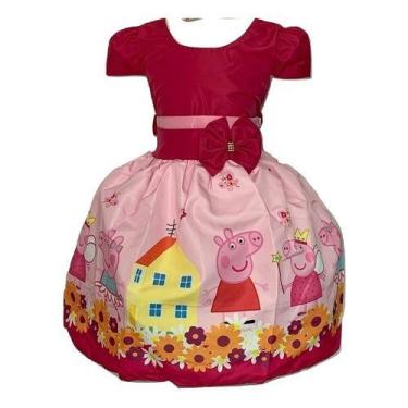Imagem de Vestido Temático Infantil Porquinha Pig Bailarina - Pequenos Encantos 