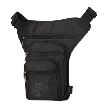 Imagem de Deevoka Pochete masculina multifuncional com alça para perna, pochete dobrável para passeios, caminhadas, viagens ao ar livre, Preto