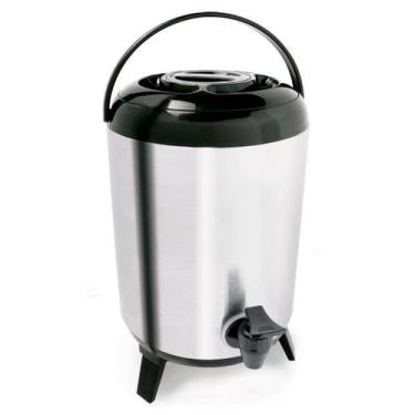 Imagem de Botijão Térmico 9,5 Litros Hércules em Aço Inox, 9,5L, Inox e Preto