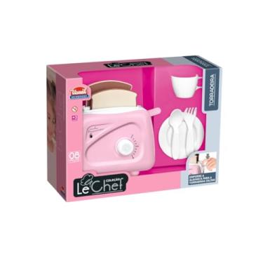 Imagem de Torradeira New Le Chef Infantil, Conjunto com Utensílios, Pratos Pão e Talheres, Criança, Acessórios, Educativo, Imaginação