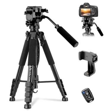 Imagem de Victiv Tripé Para Câmera De 75", Resistente, Com Suporte Celular E Bolsa Viagem, Compatível Câmeras Vídeo, Dslr, Lunetas, Filmadoras, Gopro, Celulares, Carga Máxima 5 Kg (Preto)