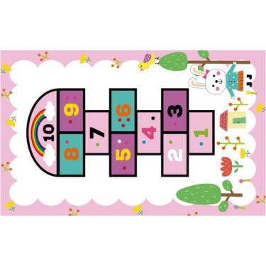 Imagem de Tapete Infantil Emborrachado Antiderrapante 100x140cm - Jolitex, Amare