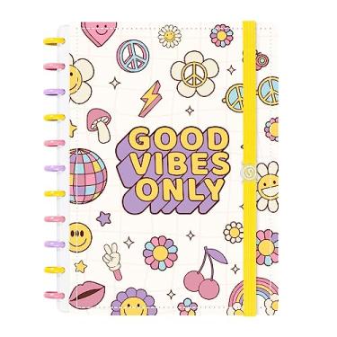 Imagem de Caderno De Disco ISCOOL Inteligente G Good Vibes Branco