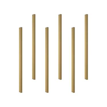 Imagem de 6 Puxador De Guarda Roupa Porta Moveis Alumínio Slim Asa 160mm (Ouro)