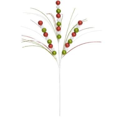 Imagem de Pick natalino Azevinho gigante lúdico verde, vermelho e branco com gli
