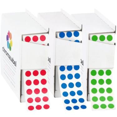 Imagem de ChromaLabel Adesivos coloridos redondos de 1/4 polegada, etiquetas de codificação de cores, adesivos de pontos ideais para artes e artesanato - 1000 pontos de adesivos coloridos por caixa