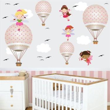 Imagem de Adesivo de Infantil Fadinhas e Balões - RA PERSONALIZE