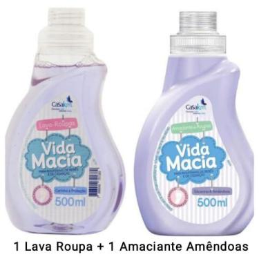 Imagem de Kit Vida Macia 500ml Bebê: Lava Roupas + Amaciante Amêndoas ou Camomil