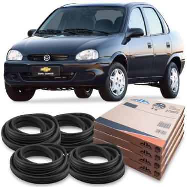 Imagem de Kit Guarnição Borracha 4 Portas New Kar Pro Line Corsa