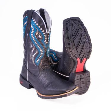 Imagem de Bota Botina Texana Country Tribal 500 Azul COURO - Texas Boots, 35