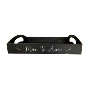 Imagem de Bandeja/ Cesta Dia Das Mães 35 x 25 - MDF, Preto Mãe Te Amo