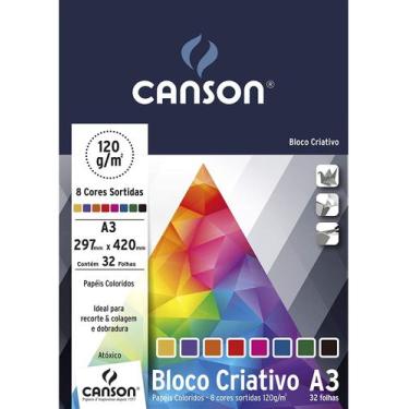 Imagem de Bloco A3 120g Canson criativo cards com 32 folhas