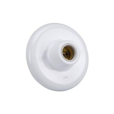 Imagem de Plafon para Lampadas Soquete Bocal E27 Porcelana Anti Giro Branco PLF-