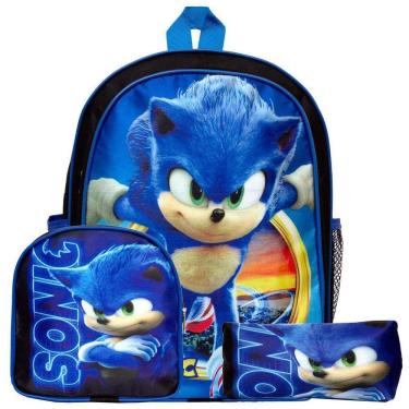 Imagem de Mochila Masculina Sonic O Filme Costa Lancheira Estojo Tn