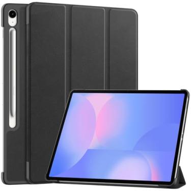 Imagem de Kepuch Custer Capas para Samsung Galaxy Tab S10 FE+ (FE Plus) 13.1" X620 X626B,Couro-PU Bolsas Estojos - Preto