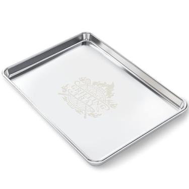 Imagem de Assadeira – Assadeira de aço inoxidável tema do papai 40,6 cm x 30,5 cm, bandeja grande de aço para biscoitos, bandeja de preparação e servir, saudável e não tóxica, sem ferrugem e acabamento