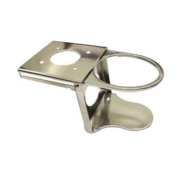 Imagem de MARINE CITY Suporte de copo dobrável de aço inoxidável 304 com braços ajustáveis (8,26 x 8,5 cm) para cadeiras de convés – mesas – fuzileiros navais – barcos – navios – iates (pacote com 1)