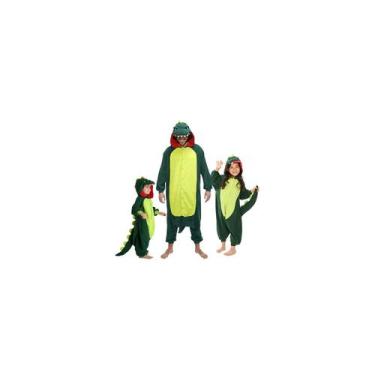 Imagem de Pijama e fantasia Dinosaur Kigurumi para crianças e adultos - Lightbek