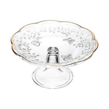 Imagem de Prato Com Pé Fio De Ouro Chique 19cm Para Bolos Decoração - LYOR