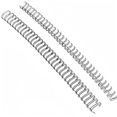 Imagem de Pente de encadernação de fio espiral de 3/10.2 cm, pacote com 50 espinhas pretas para encadernação de fio de laço duplo, passo 2:1, serve para tamanho A4, comporta até 180 folhas, para escritório