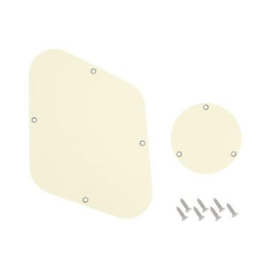 Imagem de Banworks Conjunto de tampa de cavidade de placa traseira de 3 camadas LP e interruptor de controle para Gibson padrão e personalizado Les Paul LP JT/HGB-03 marfim